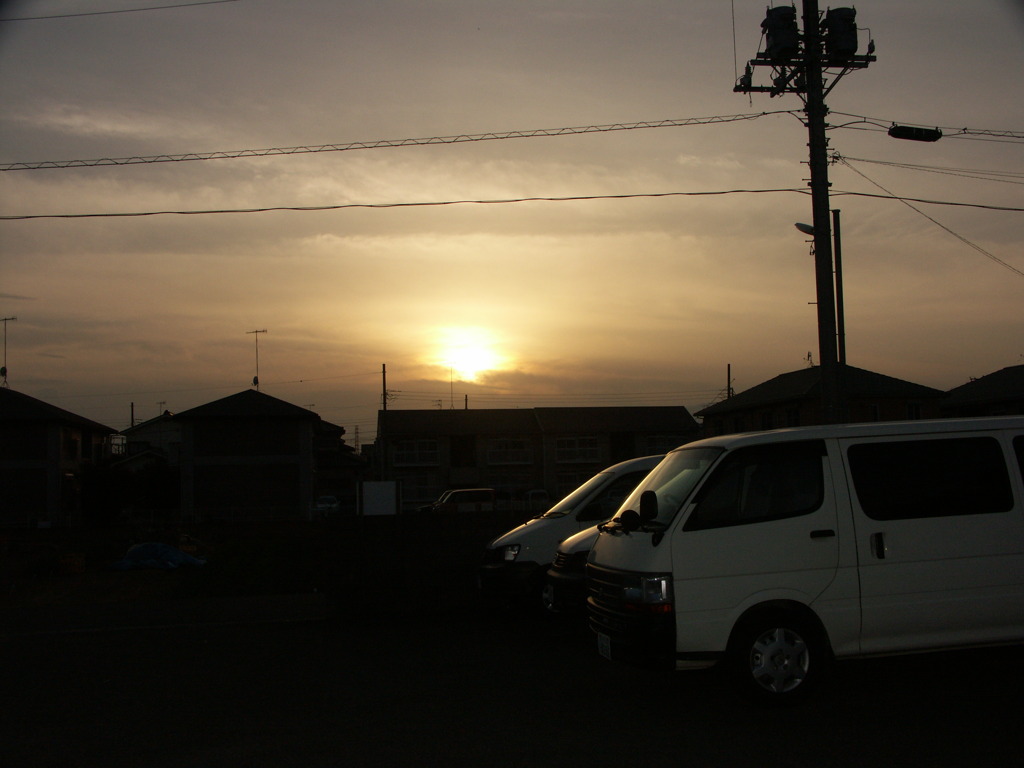 5月の夕日