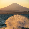 夕暮れの富士山