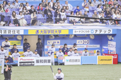 西武ベンチと見つめる客