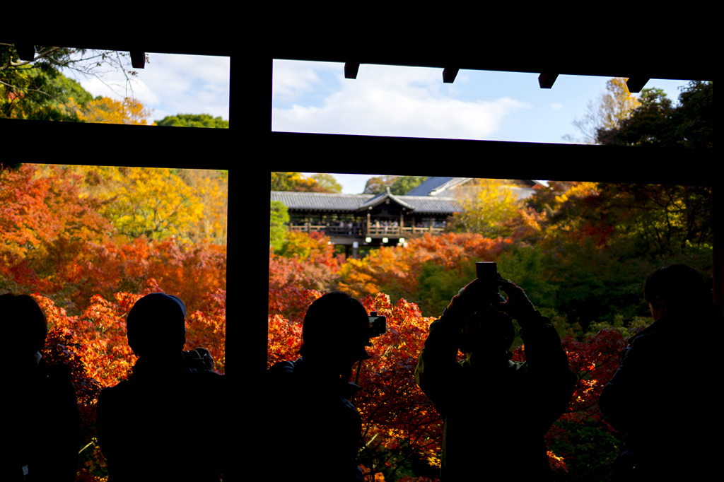 紅葉東福寺を撮る人々
