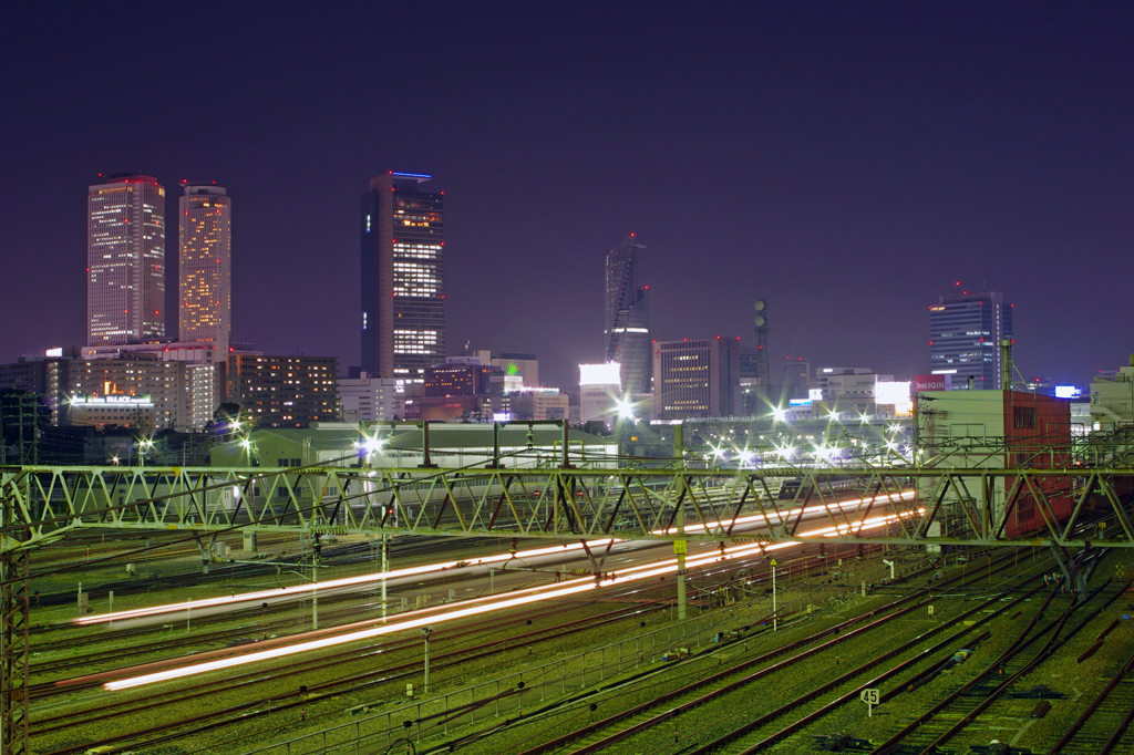 鉄道と街のW夜景１