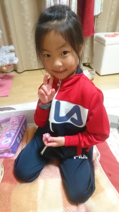 ジャージでピース