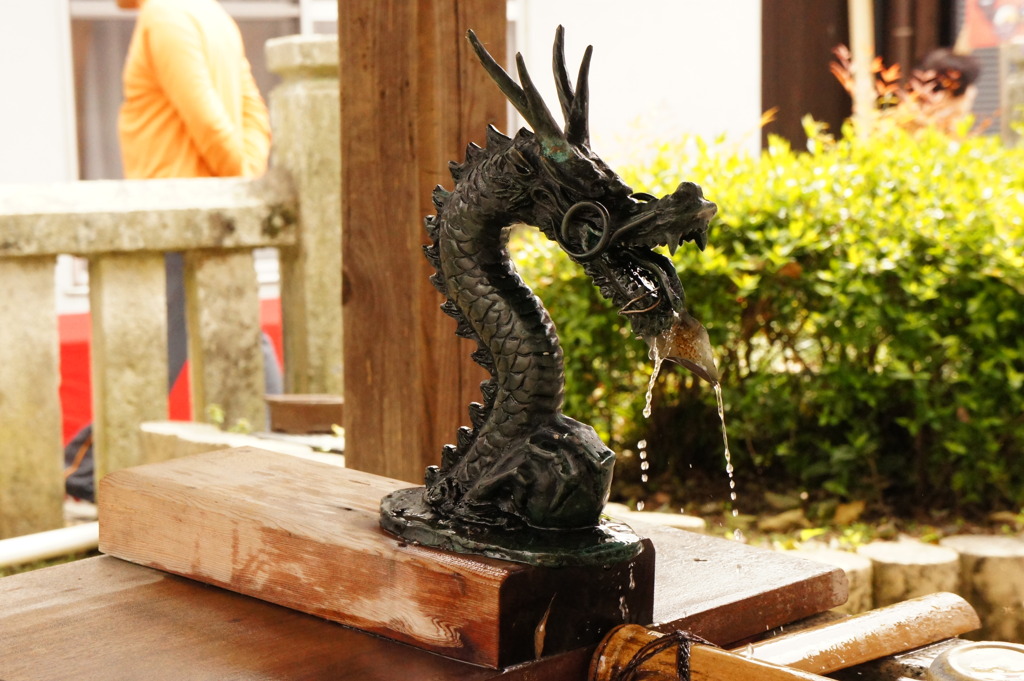 手水舎の龍