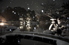 名園の雪