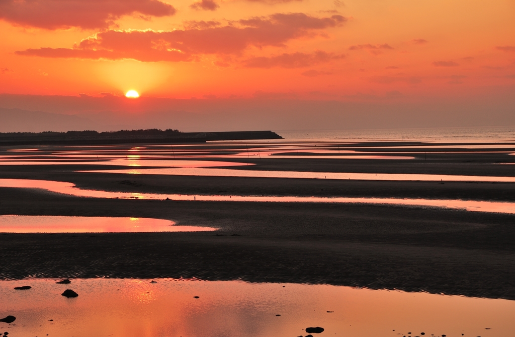 真玉海岸の夕日（３）