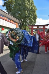 参道の獅子舞