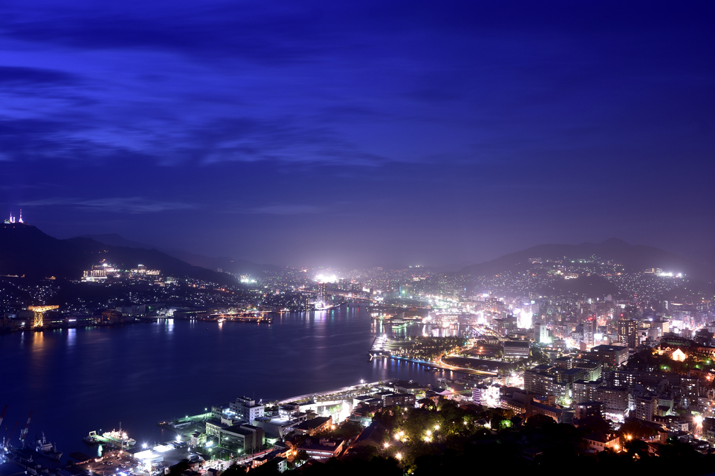 鍋冠山公園から見る長崎の夜景