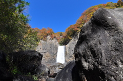 岩の陰から