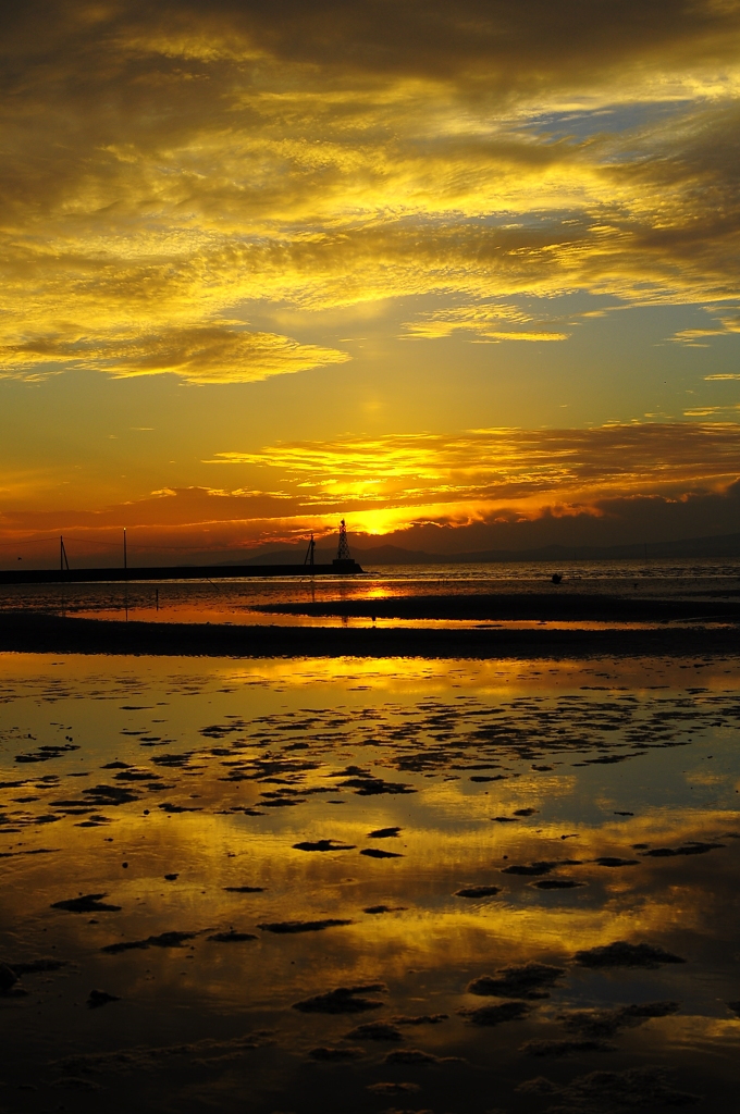 御輿来海岸の夕陽