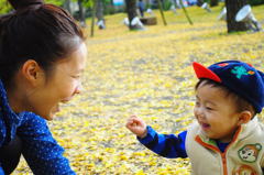 母と子の笑顔