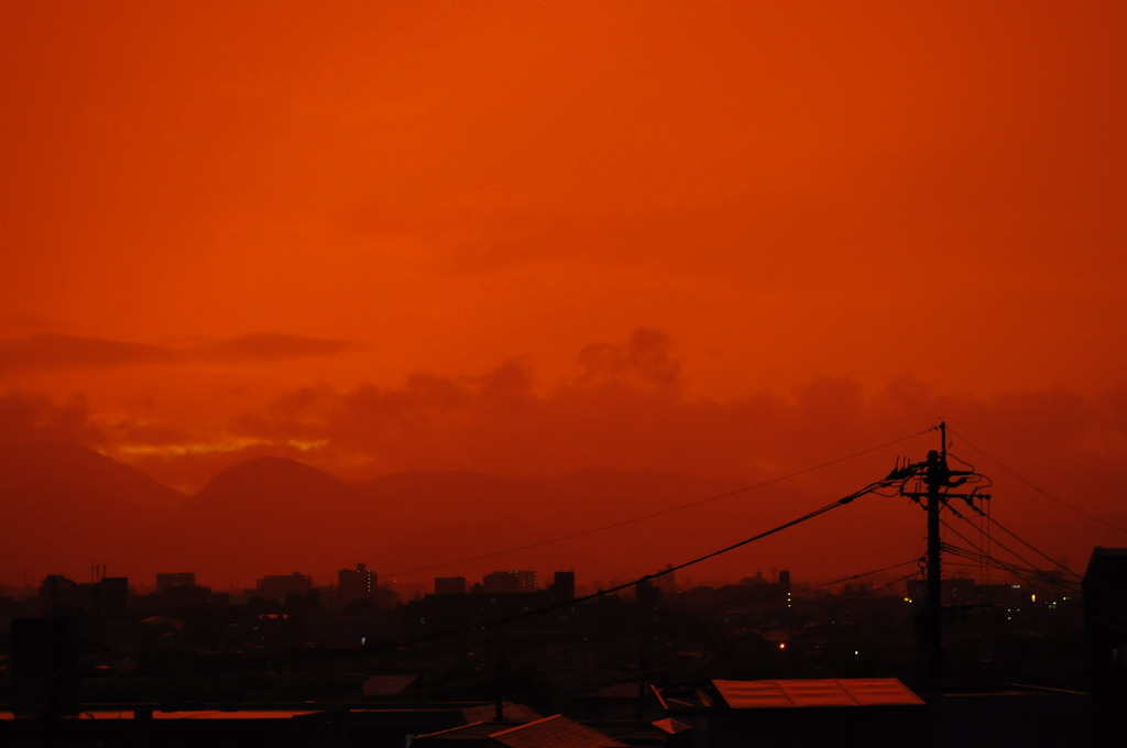 雨の夕暮れ