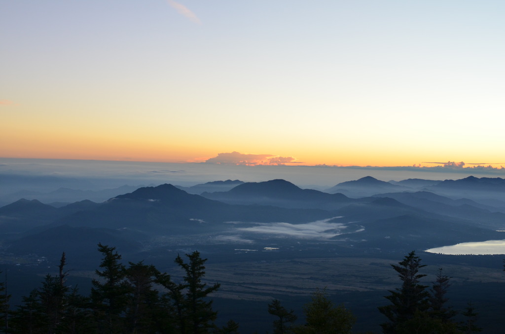 富士山５合目からの朝日１