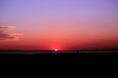 淡路島に沈む夕日
