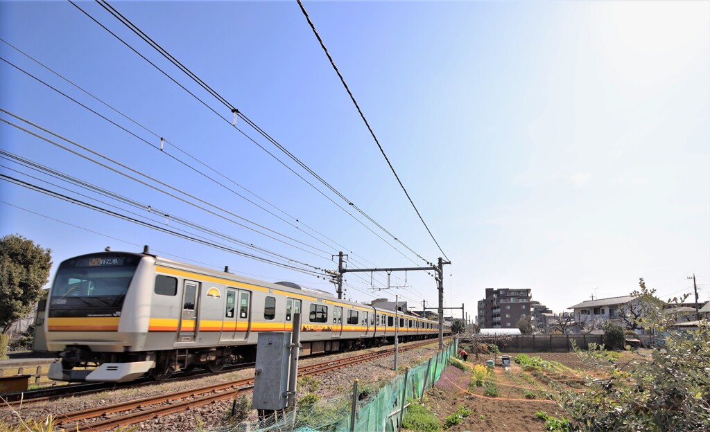 高速走行に見える南武線