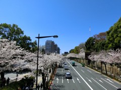 歩道橋から九段上方面を望む