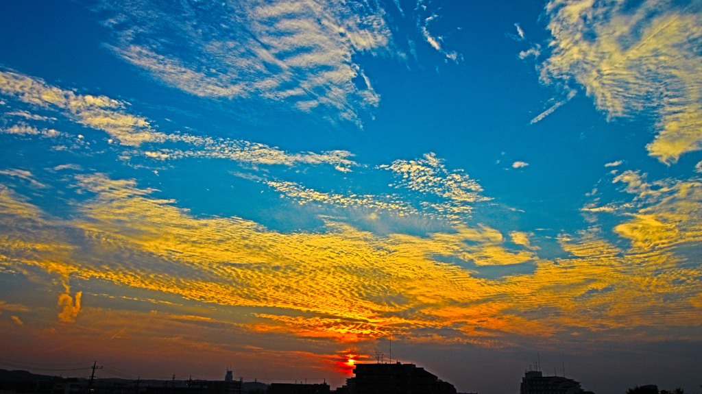 今日の油絵風夕暮れ