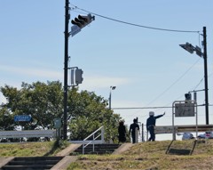 白バイ警官が出動