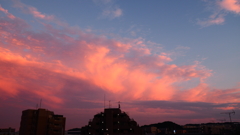 南の夕焼け雲