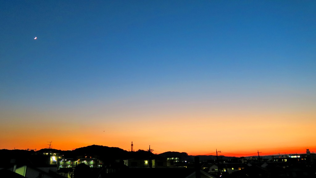 極彩色モードの夕暮れ