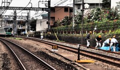 小田急線の保線作業