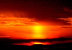 ダルマ型の夕陽
