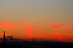 縦雲の夕焼け