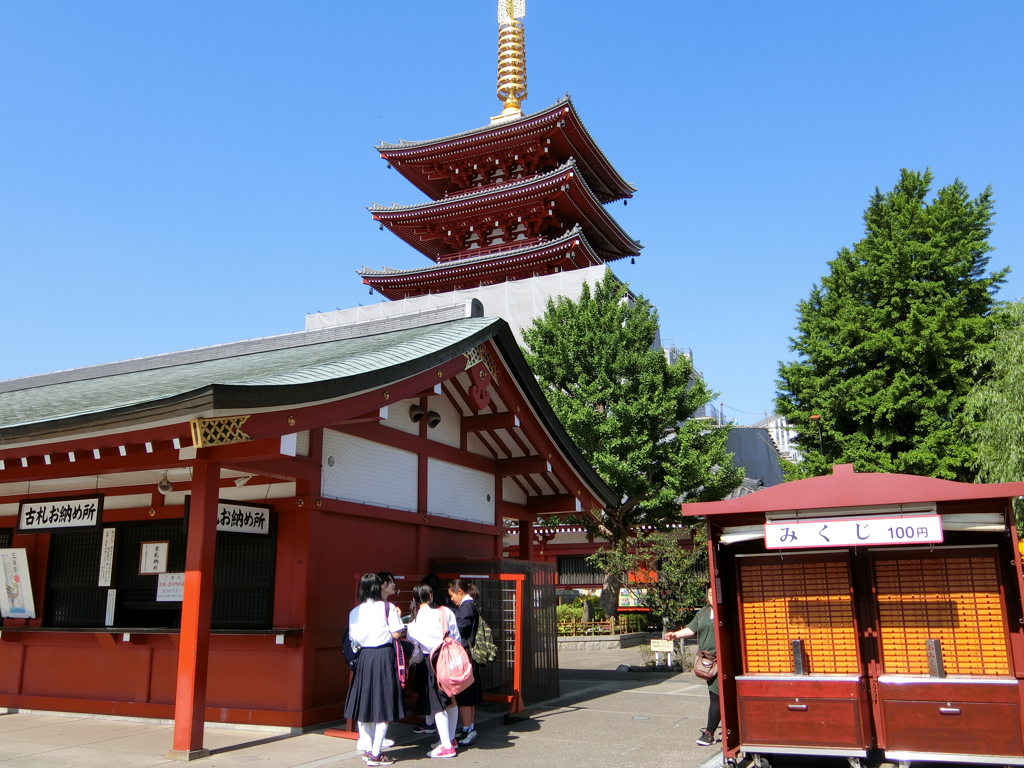 修学旅行の女子中学生