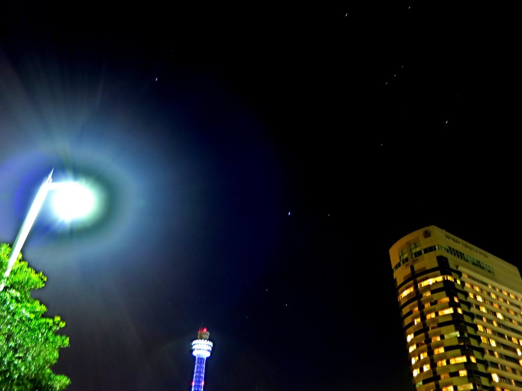 星空モード、押さえつけ撮影