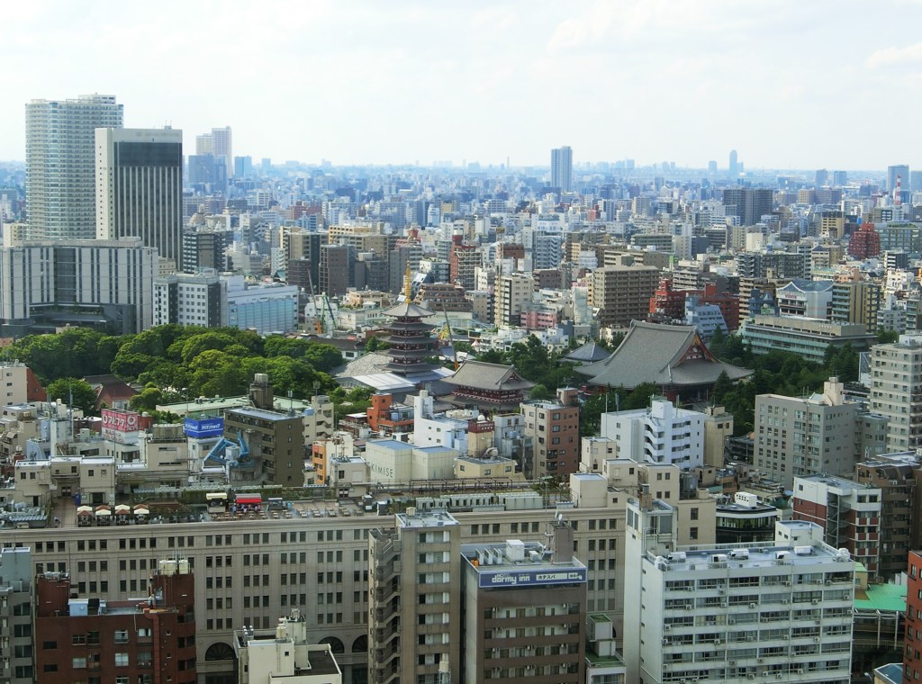 上から浅草寺