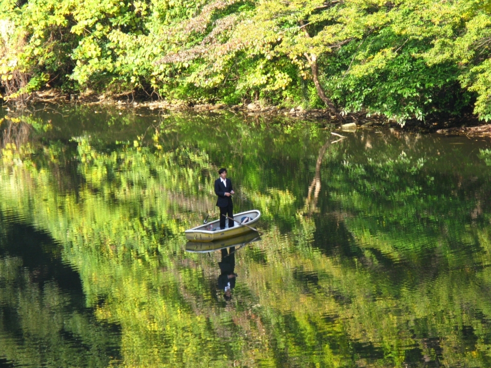 都心の釣り人