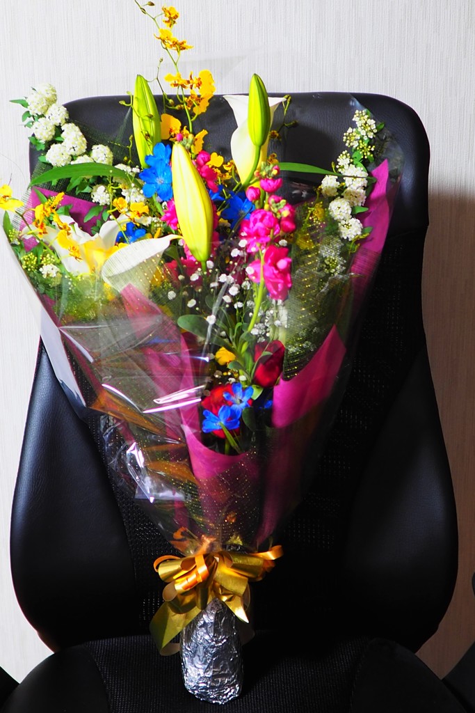 花束もらいました