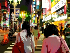 歌舞伎町へ向かう女の子