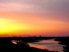 多摩川の夕焼け