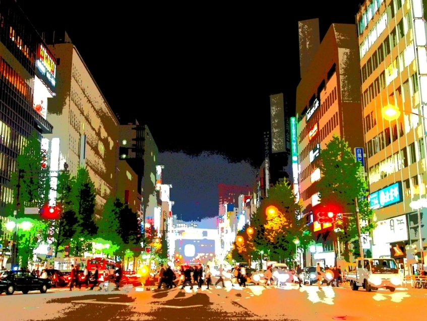 歌舞伎町に向かう靖国通り