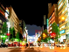 歌舞伎町に向かう靖国通り