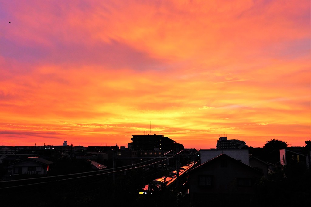 台風前夜の夕焼け