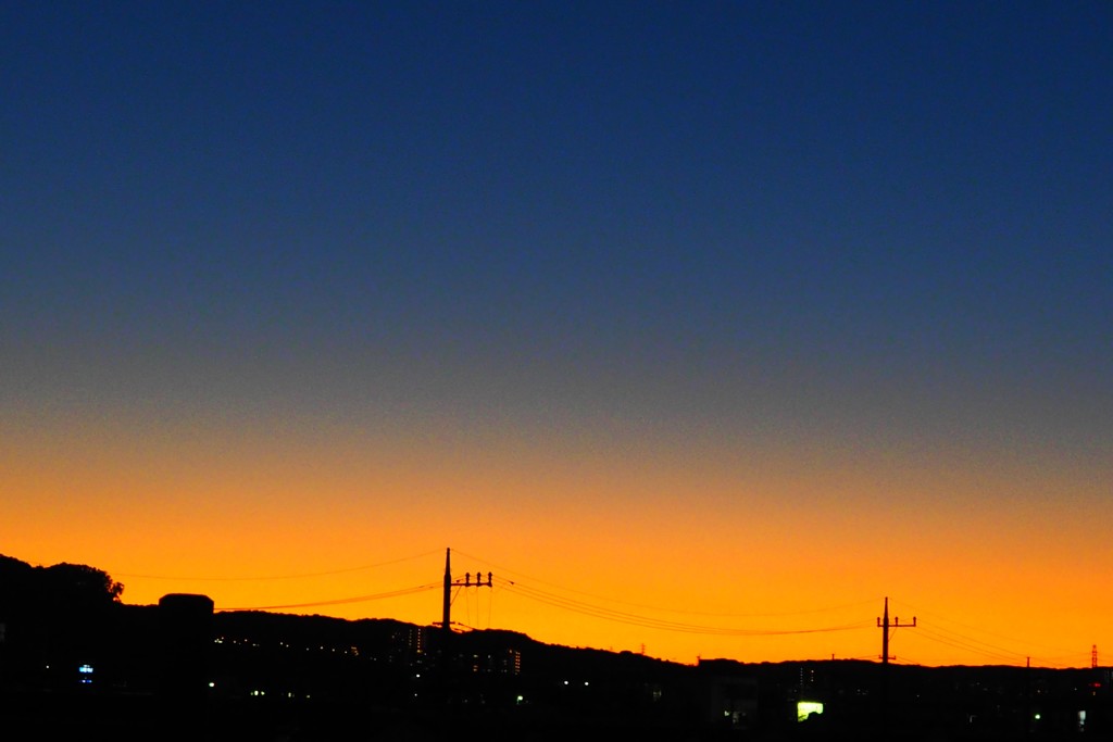 オレンジ色の夕暮れ