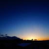 残雪の夕暮れ