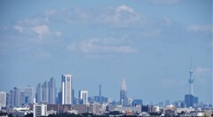 スカイツリー、ドコモタワーと西新宿高層ビル街