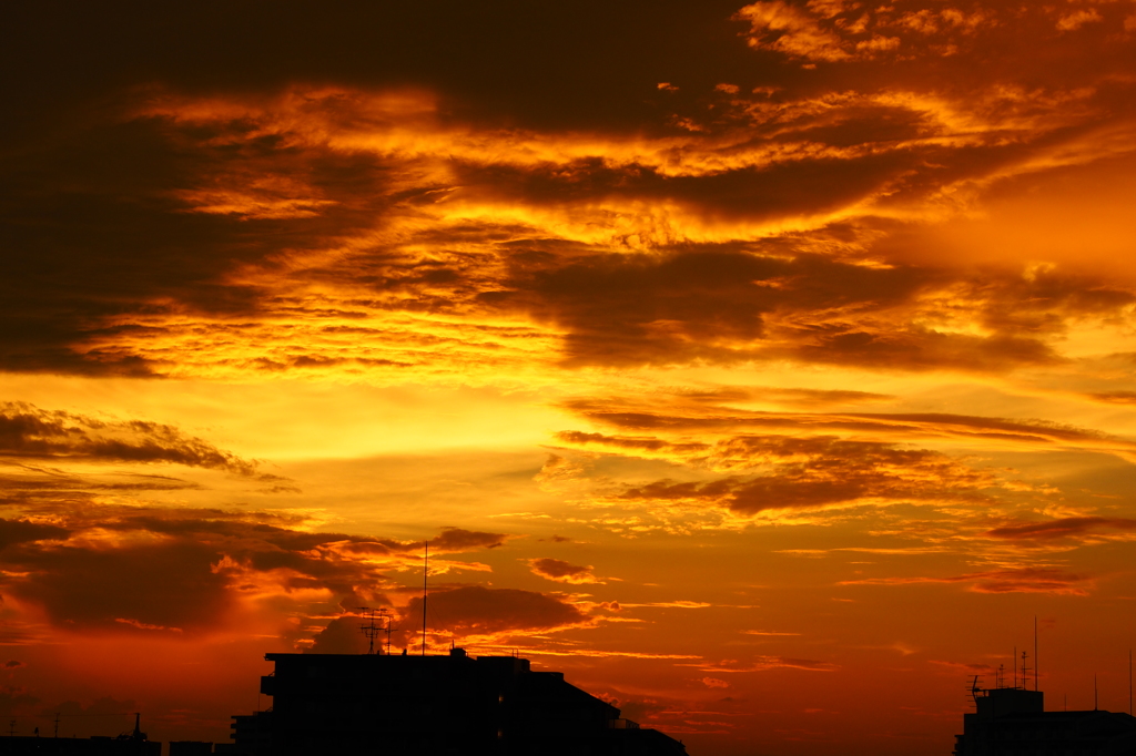 4日連続の夕焼け