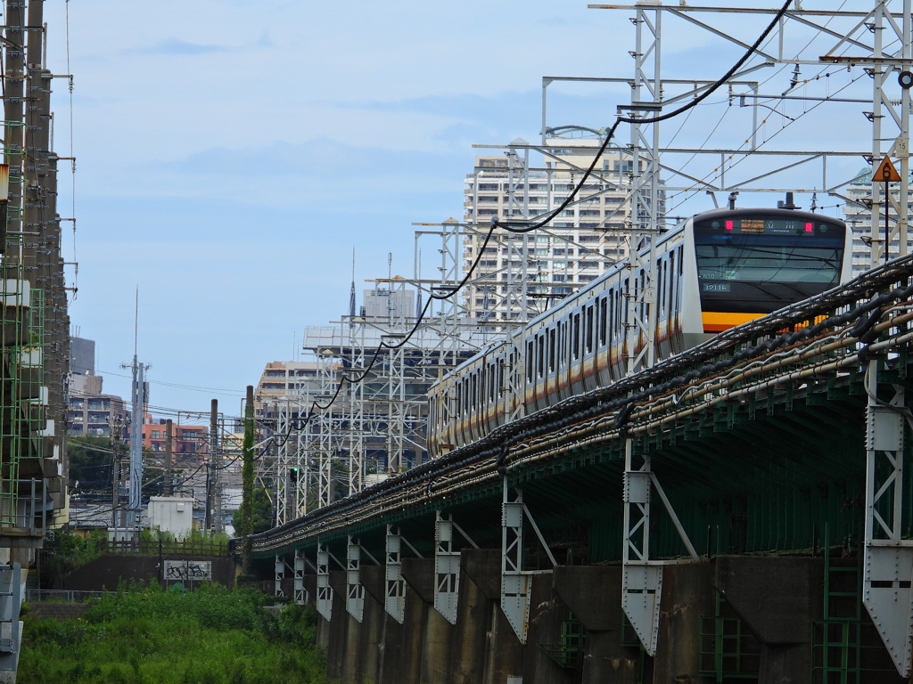 左の橋梁は