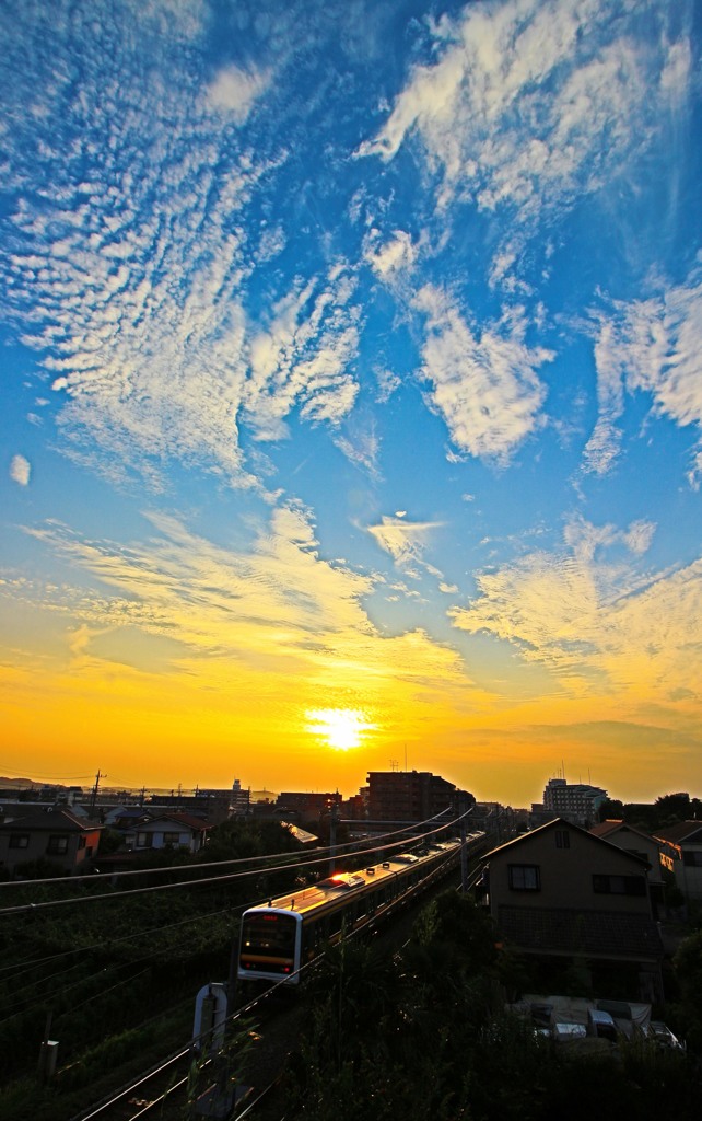 今日の油絵風夕暮れ