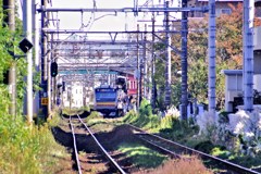 中野島駅に停車するJR南武線