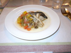 鰆ときのこと地元野菜のコラボ。