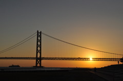 明石大橋　夕陽４