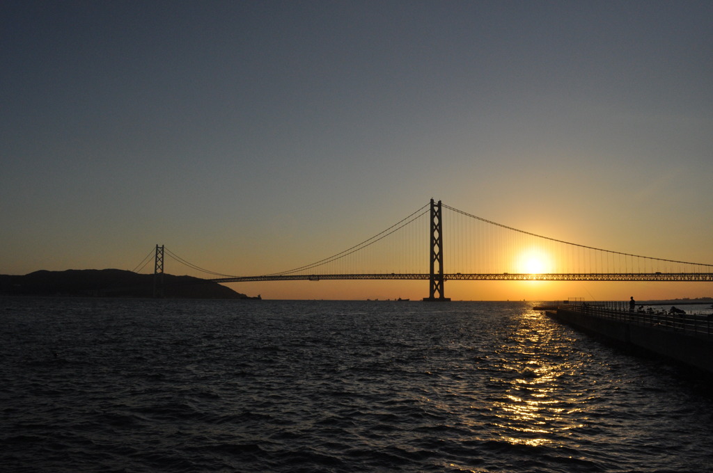 明石大橋　だるま夕陽５