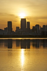 淀川河川敷からの朝陽６
