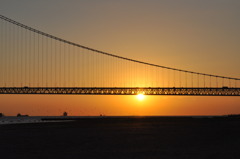 明石大橋　夕陽３