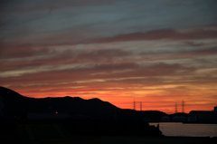 深日漁港からの夕陽