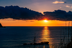 夕焼けの駿河湾@岩地